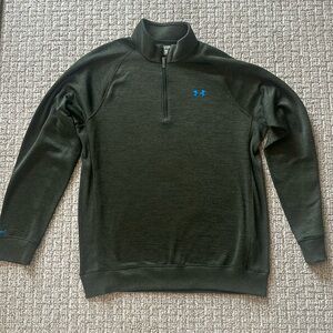 Green zip up sweatshirt with collar, golf, business casual